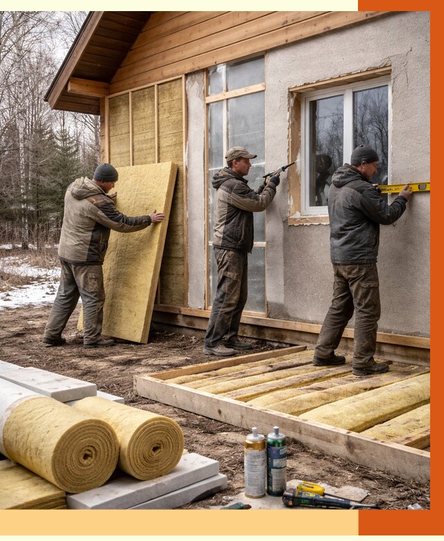 Утепление дачного дома в Глазове от 4846 руб/м2 — недорого | ТепломастерГлз