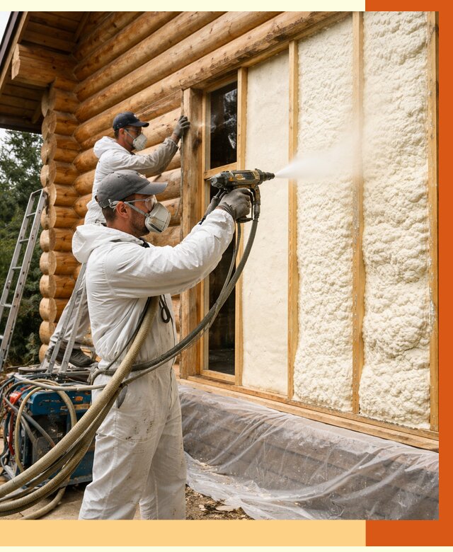 Утепление деревянного дома ППУ в Глазове от 4285 руб/м2 | ТепломастерГлз — под ключ