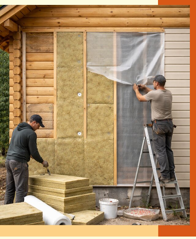 Утепление дома из бруса в Глазове от 3826 руб./м2 — работы под ключ | ТепломастерГлз