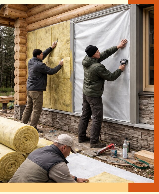 Утепление бревенчатого дома в Глазове от 7805 руб/м2 — заказать под ключ | ТепломастерГлз