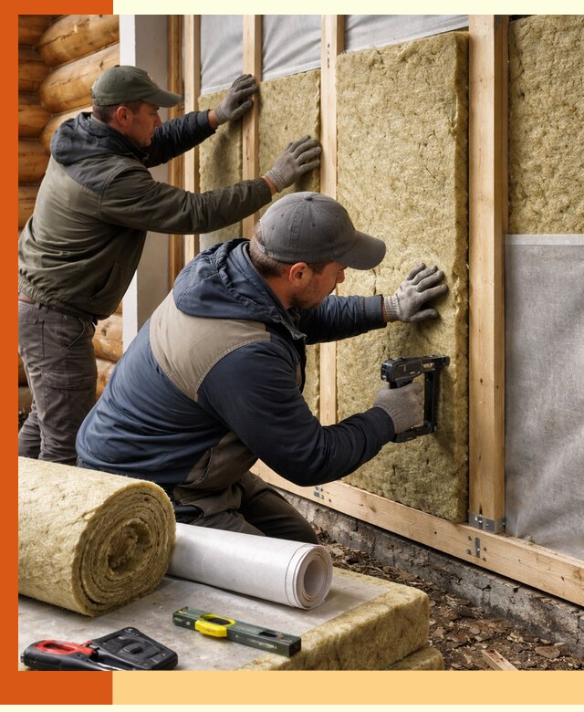 Утепление бревенчатого дома под ключ в Глазове