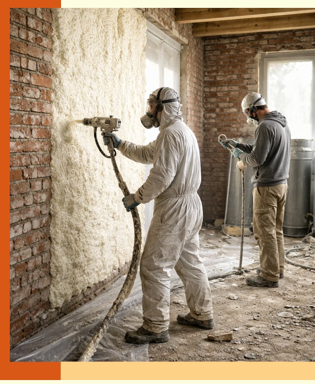 Утепление кирпичного дома пенополиуретаном в Глазове