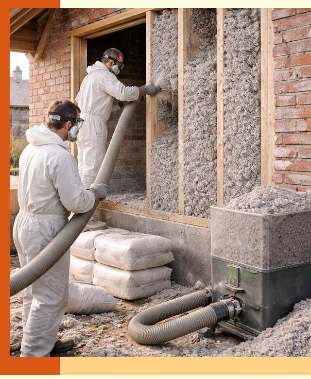 Утепление кирпичного дома эковатой в Глазове