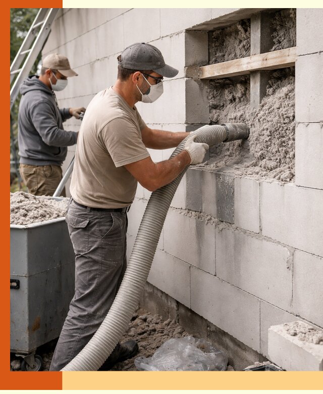 Утепление дома из газобетона эковатой в Глазове