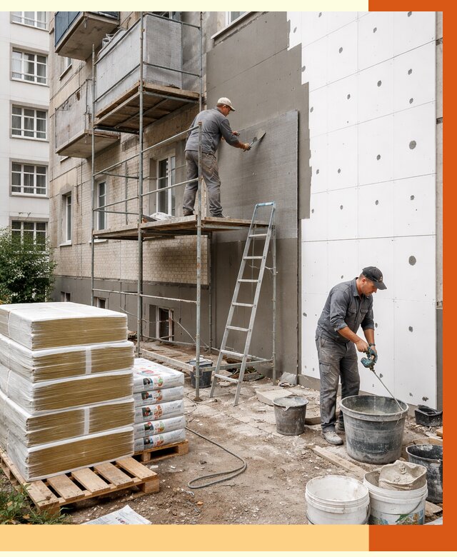 Утепление квартиры снаружи в Глазове от 6275 руб/м2 под ключ | ТепломастерГлз