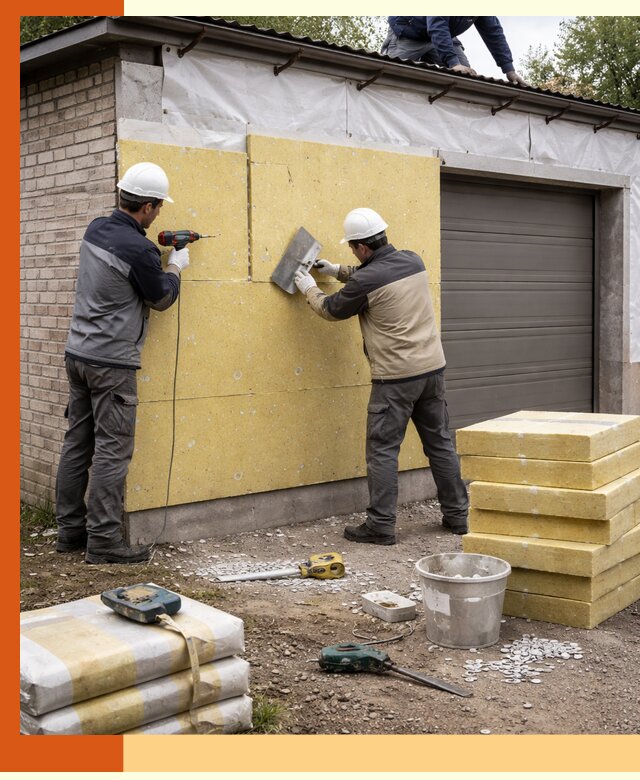 Утепление гаража снаружи в Глазове качественно и надёжно