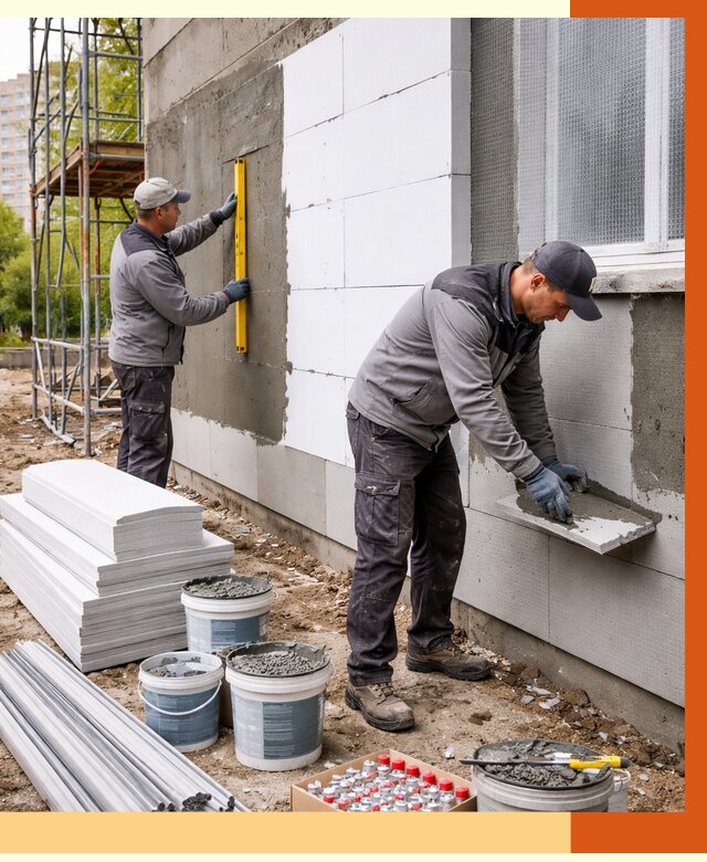 Утепление фасада и стен снаружи в Глазове от 4285 руб. | ТепломастерГлз