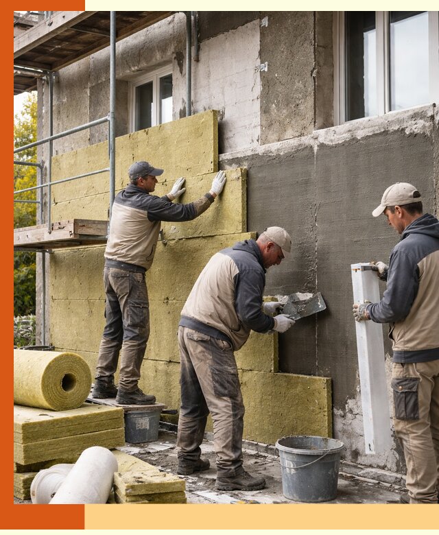 Утепление фасада зданий и домов в Глазове