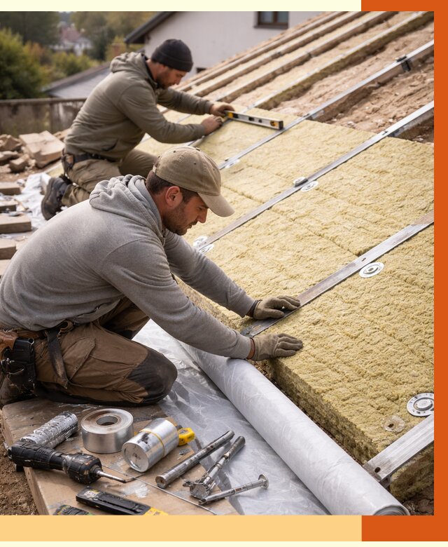 Утепление крыши снаружи в Глазове под ключ от 1224 руб./м2 | ТепломастерГлз