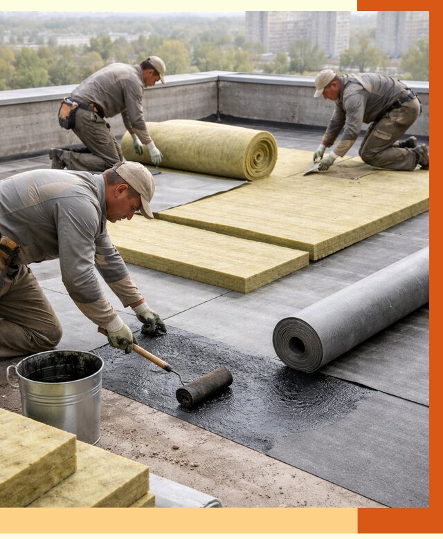 Утепление плоской крыши в Глазове от 7346 руб./м2 под ключ | ТепломастерГлз