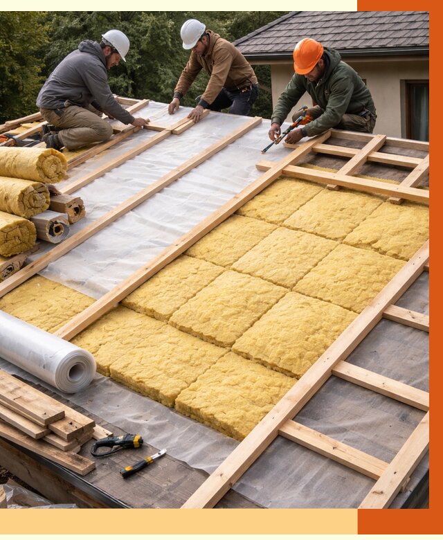 Утепление скатной крыши в Глазове от 1275 руб./м2 под ключ | ТепломастерГлз