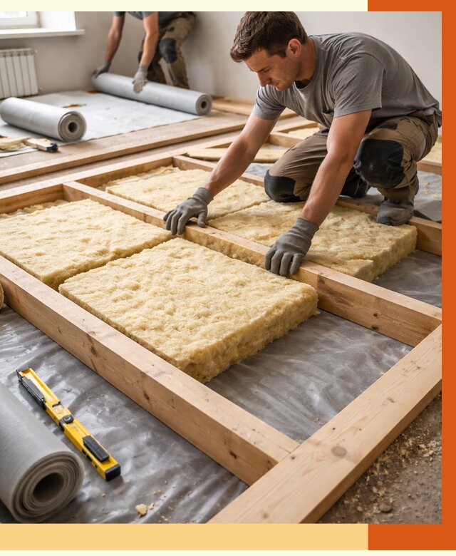 Утепление деревянного пола в Глазове от 1530 руб./м2 под ключ | ТепломастерГлз