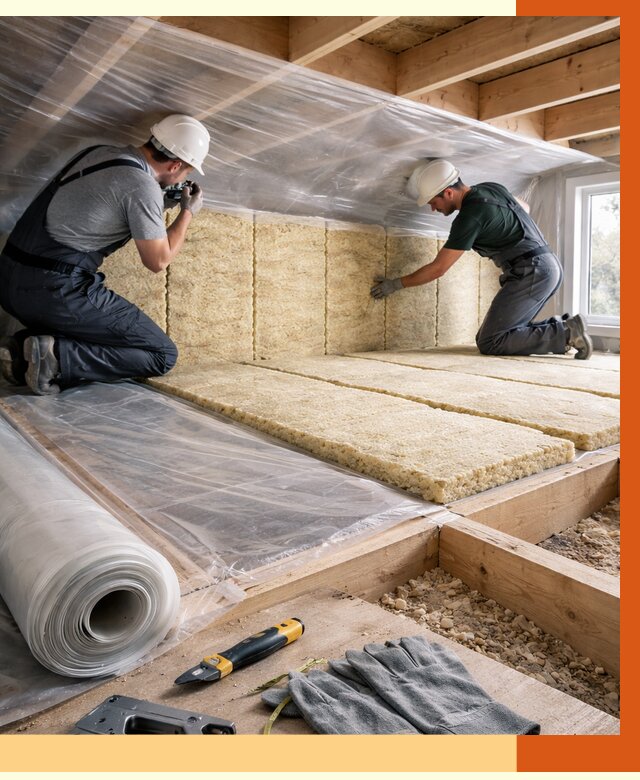 Утепление перекрытий в Глазове от 2908 руб/м2 — утепление межэтажных и чердачных | ТепломастерГлз