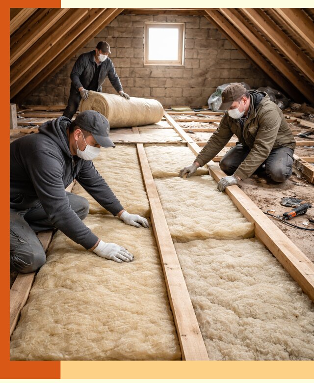Утепление чердака в Глазове — профессиональная теплоизоляция кровли