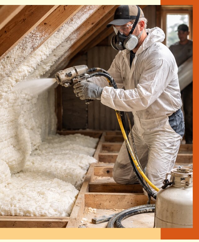 Утепление чердака ППУ в Глазове от 8795 руб./м2 — услуга под ключ | ТепломастерГлз