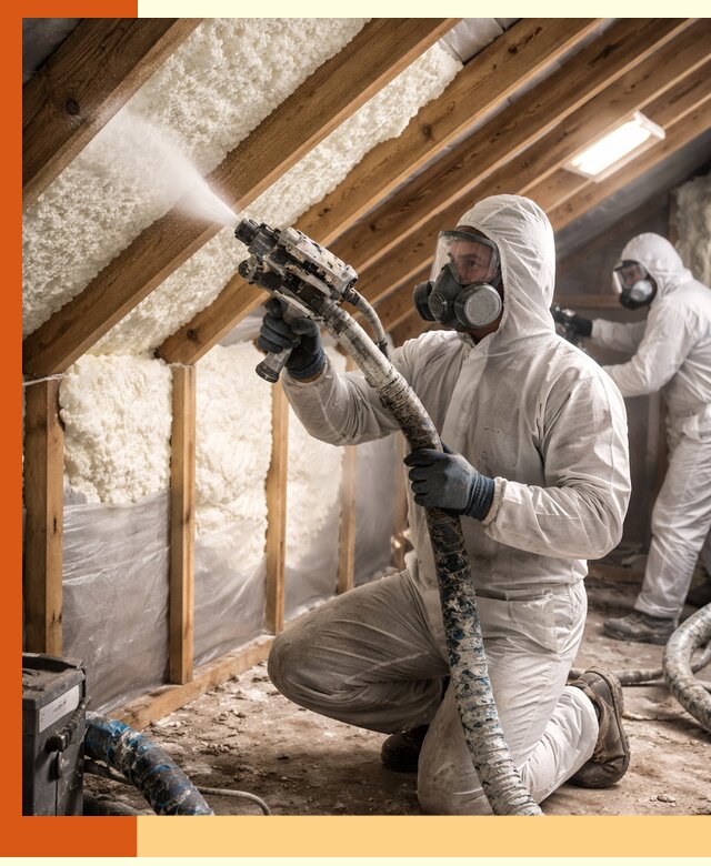 Утепление чердака пенополиуретаном (ППУ) в Глазове