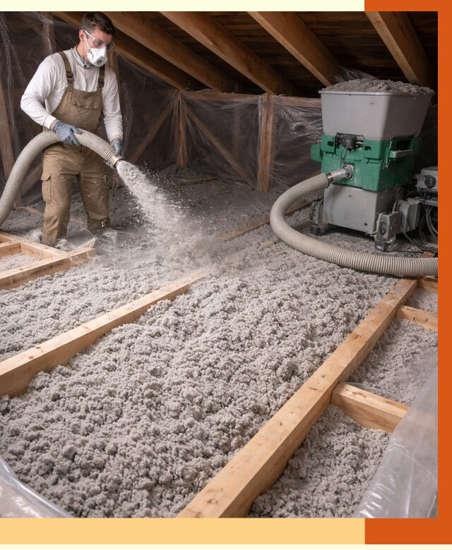 Утепление чердака эковатой в Глазове от 1479 руб/м2 — заказать у ТепломастерГлз