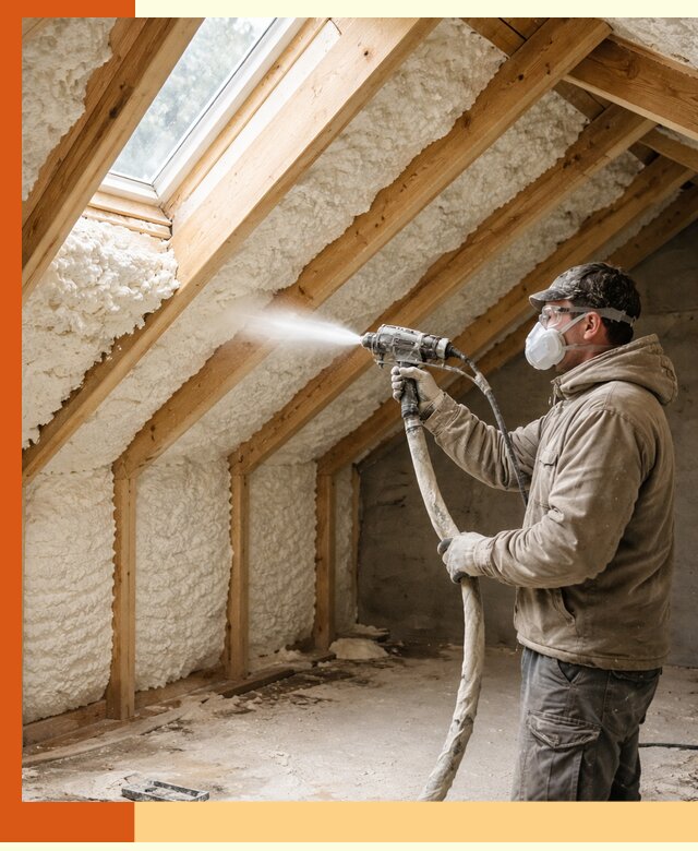 Утепление мансарды ППУ в Глазове быстро и надежно