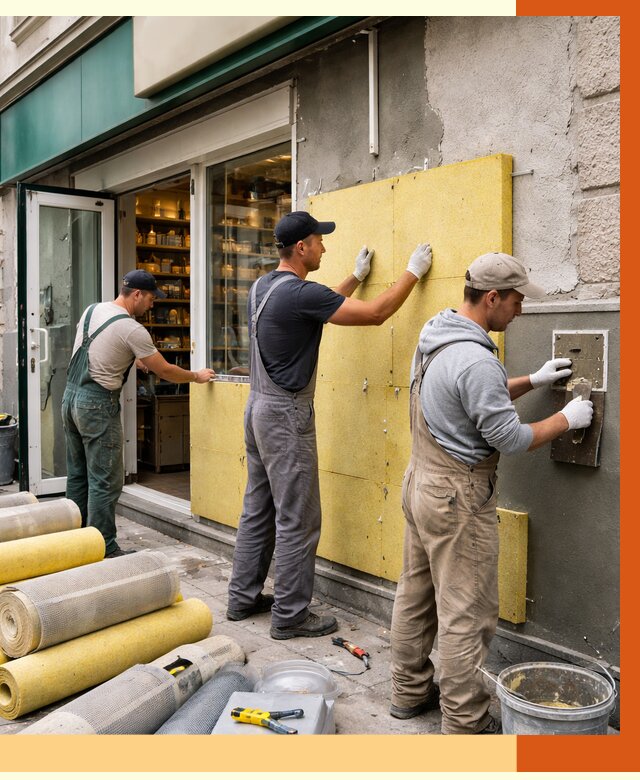 Утепление магазина в Глазове от 4591 руб/м2 — цена, стены и снаружи | ТепломастерГлз