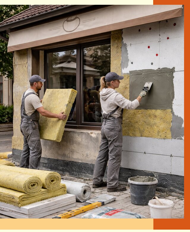 Утепление кафе в Глазове от 4285 руб/м2 — комплексно под ключ | ТепломастерГлз