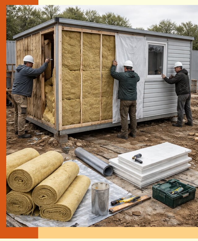 Утепление строительной бытовки под ключ в Глазове для любых условий