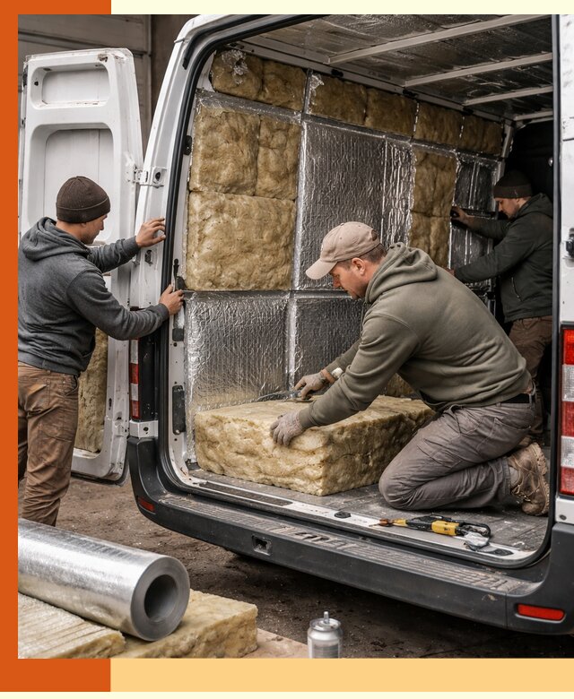 Утепление фургона в Глазове: профессиональная теплоизоляция и шумоизоляция