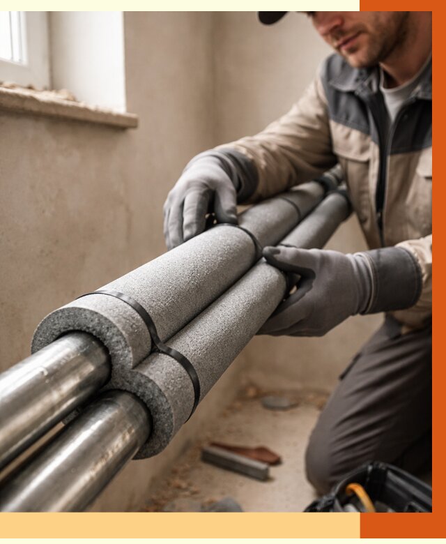 Утепление труб отопления в Глазове от 2908 руб. за м² — услуги под ключ | ТепломастерГлз