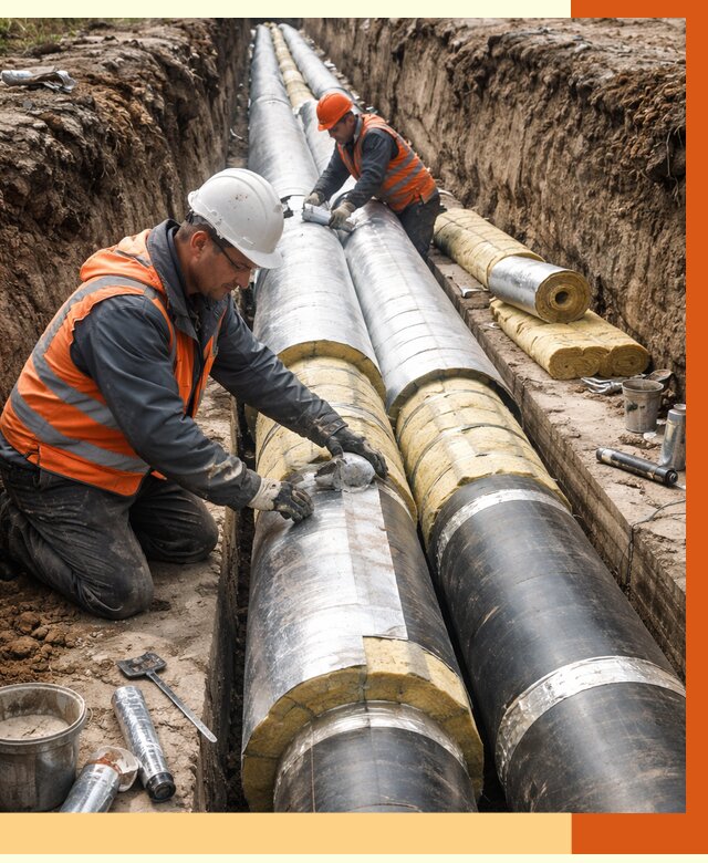 Утепление теплотрассы в Глазове от 4591 руб./м2 — ппу и комплексная изоляция | ТепломастерГлз