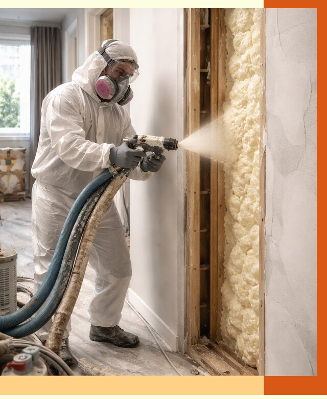 Межстеновое утепление ППУ в Глазове от 2806 руб/м2 — межстенное утепление под ключ | ТепломастерГлз