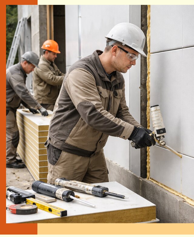 Утепление сэндвич-панелей пенополиуретаном в Глазове