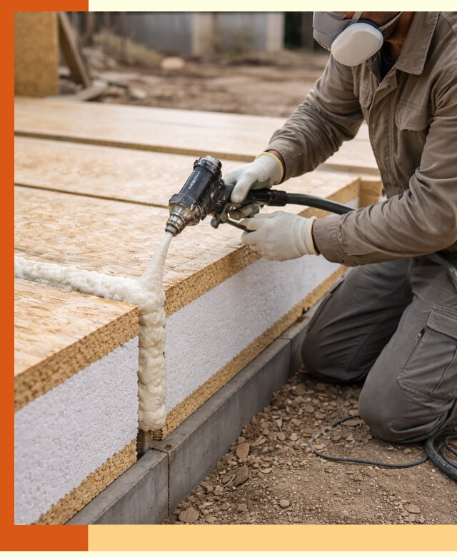 Утепление СИП-панелей пенополиуретаном (ППУ) в Глазове