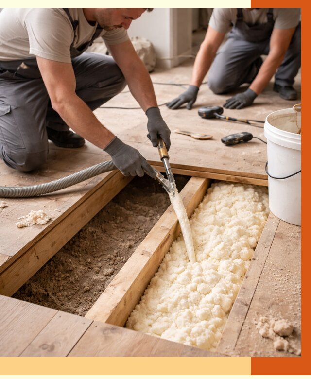 Заполнение пустот пола в Глазове от 2755 руб. — утепление пустот пола под ключ | ТепломастерГлз