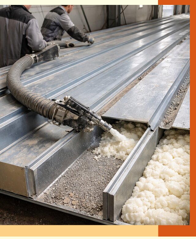 Заполнение пустот кровельных панелей в Глазове от 7346 руб. под ключ | ТепломастерГлз