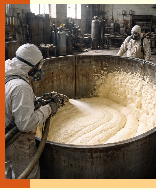 Заливка ппу в емкости с полной изоляцией и герметизацией в Глазове