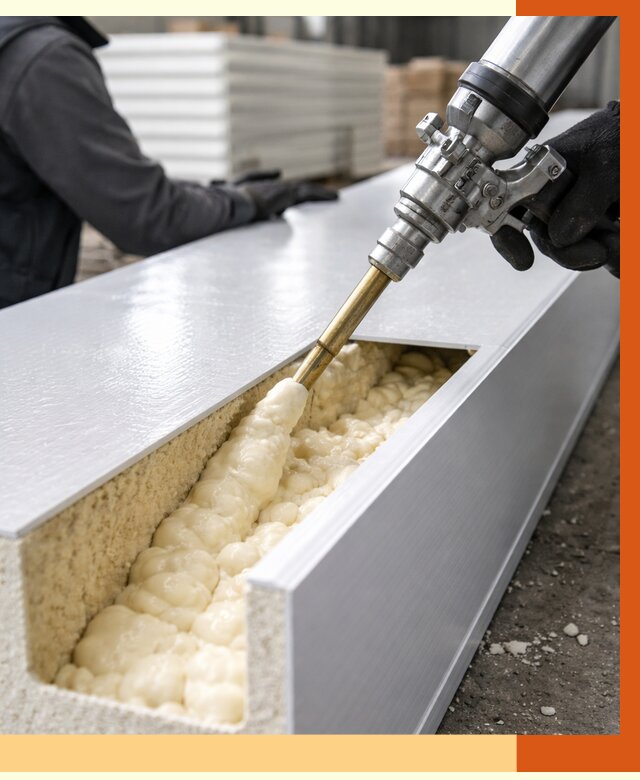 Заполнение пустот холодильных панелей в Глазове от 7652 руб. | ТепломастерГлз