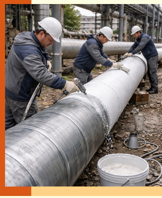 Утепление теплотрассы жидкой теплоизоляцией в Глазове