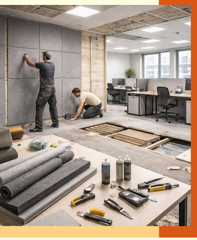 Профессиональная шумоизоляция офиса в Глазове от 6887 руб. за м2 | ТепломастерГлз