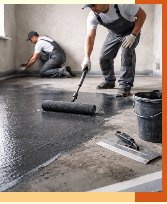 Профессиональная гидроизоляция пола в Глазове от 8673 руб. под ключ | ТепломастерГлз