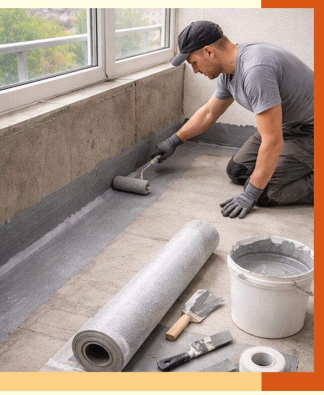 Профессиональная гидроизоляция балкона в Глазове от 4285 руб. | ТепломастерГлз