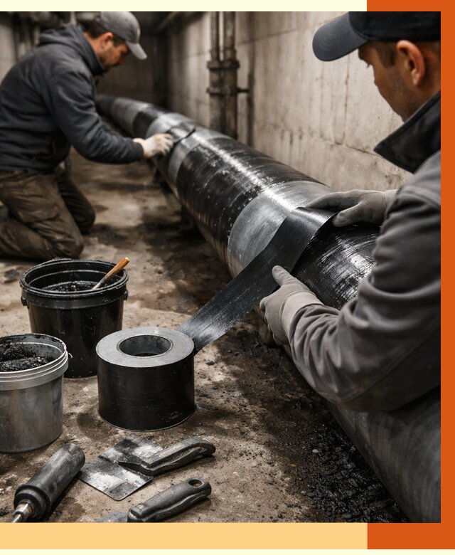 Гидроизоляция труб в Глазове от 2551 руб. — профессиональная герметизация | ТепломастерГлз