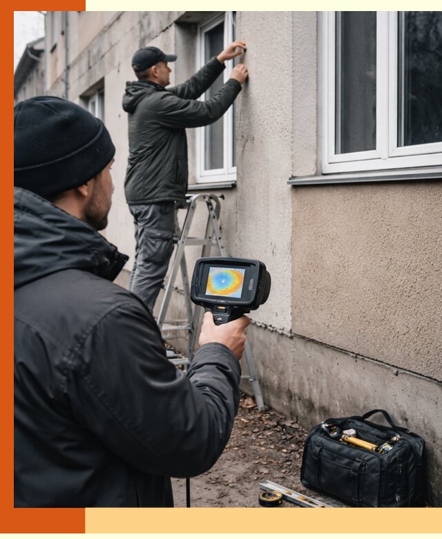 Тепловизионное обследование фасада в Глазове для выявления дефектов