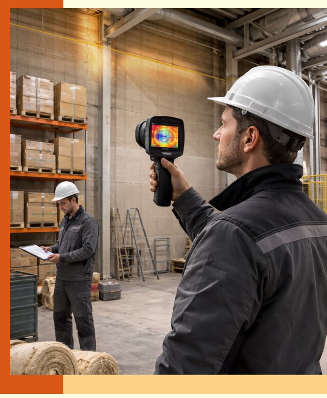 Тепловизионное обследование склада и выявление утечек в Глазове