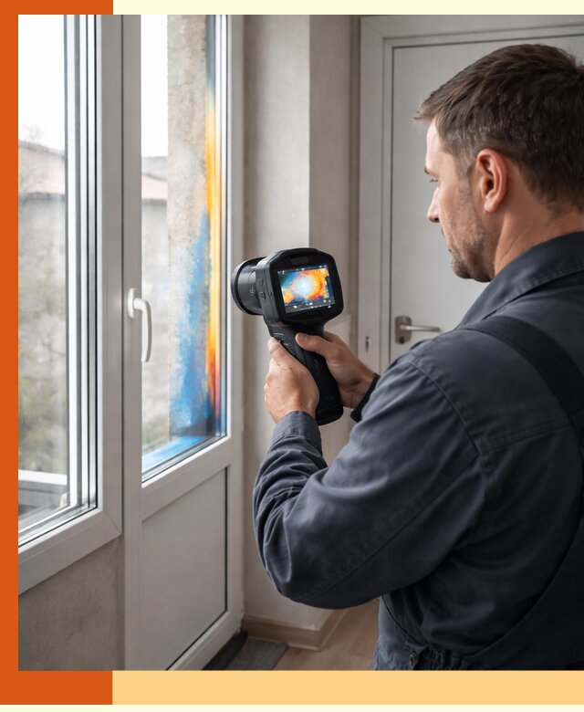 Тепловизионное обследование окон и дверей в Глазове