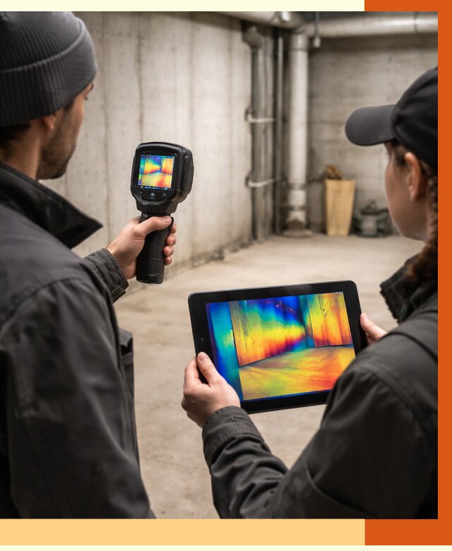 Тепловизионное обследование подвала в Глазове от 4591 руб. — проверка гидроизоляции | ТепломастерГлз