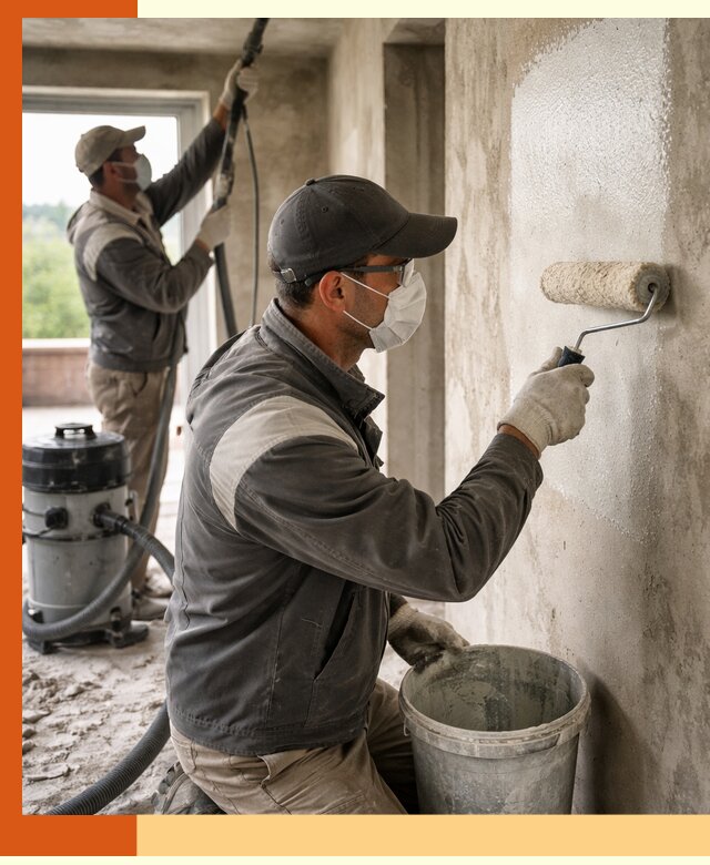 Подготовка поверхности под напыление утеплителя в Глазове