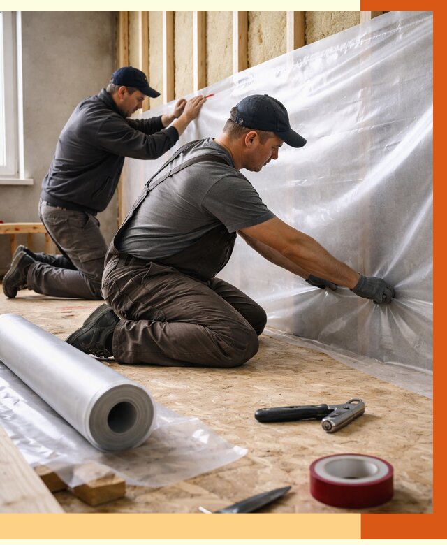 Монтаж пароизоляции в Глазове от 2551 руб. — установка и укладка под ключ | ТепломастерГлз